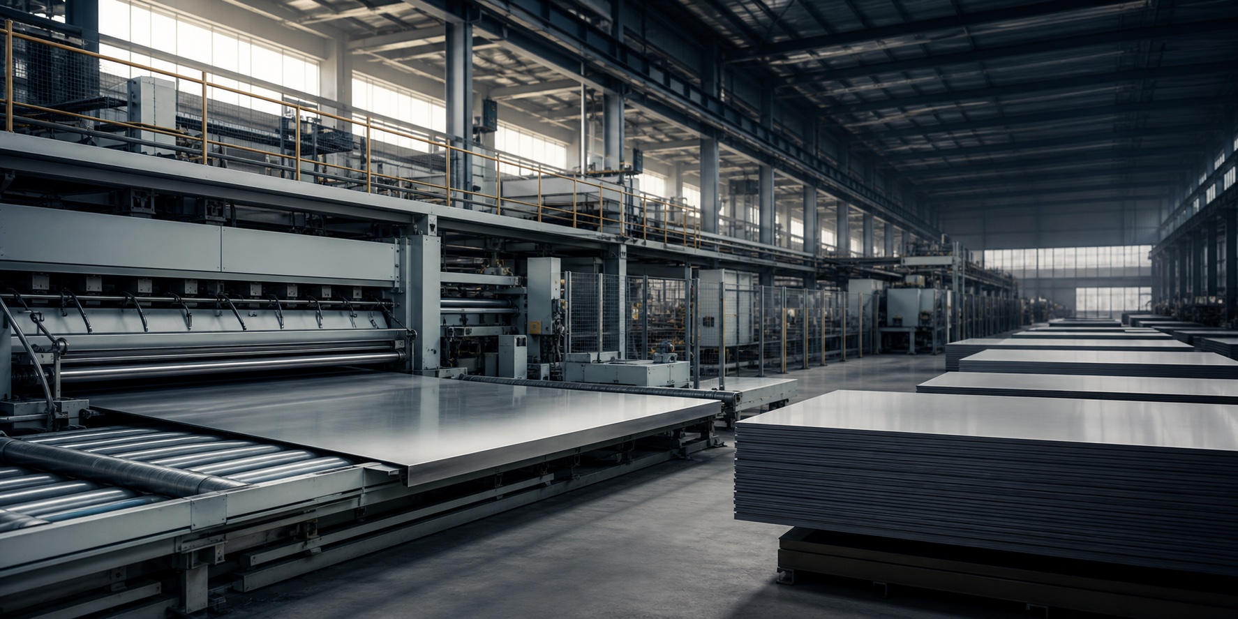 Linha industrial de produção de chapas